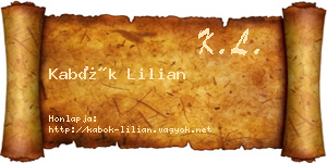 Kabók Lilian névjegykártya